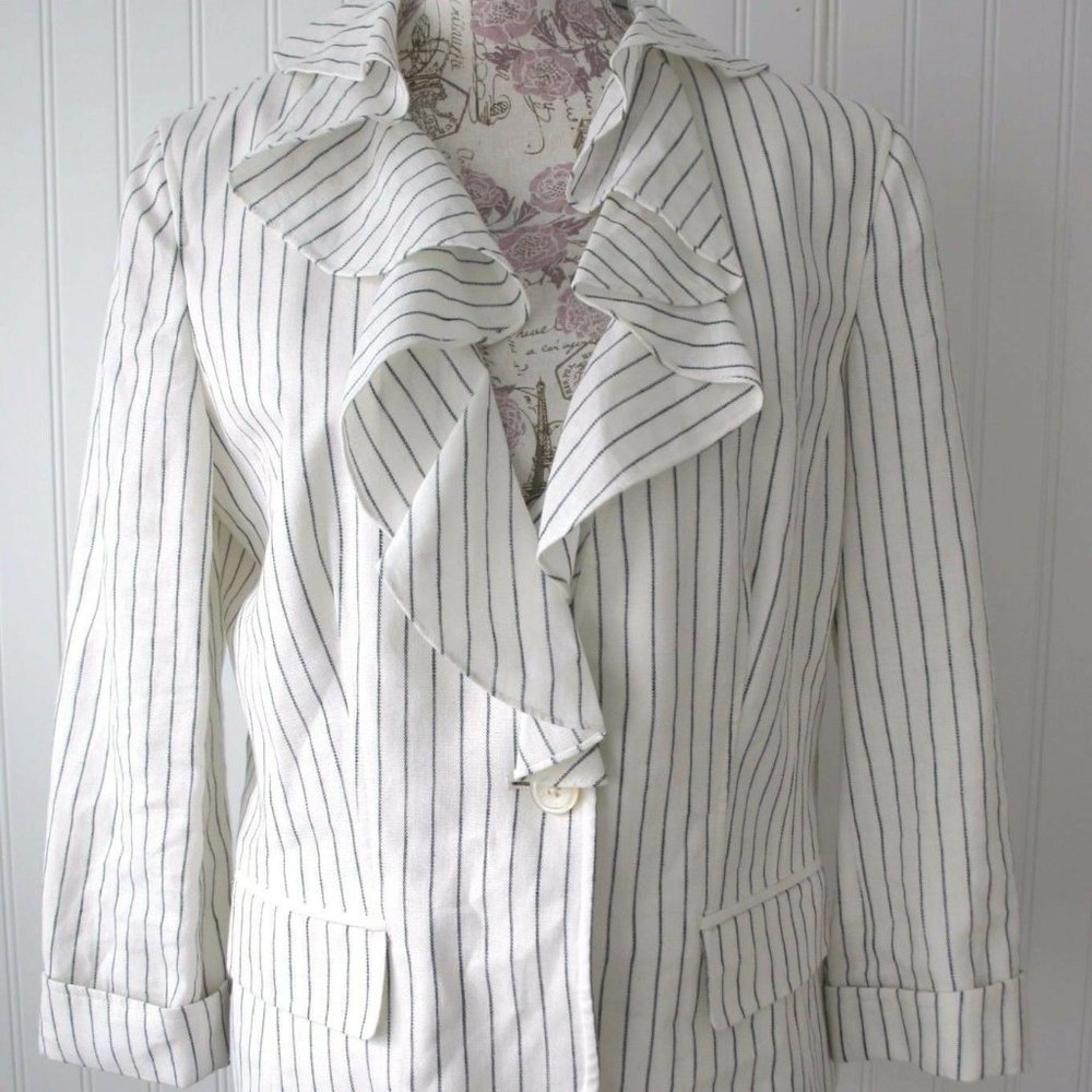 American Living Ralph Lauren blazer ruffle collar